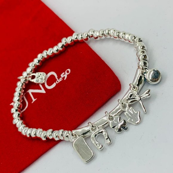 UNO de 50 Luckykeys bracelet amazonite/dragonfly/hand/four-leaf clover/horseshoe - Picture 4 of 6